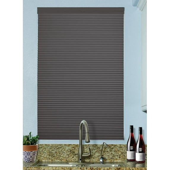 BlindsAvenue Cordless Top Down/Bottom Up Blackout Cellular Honeycomb Shade, 9/16" Single Cell, Anthracite, Size: 44" W x 48" H