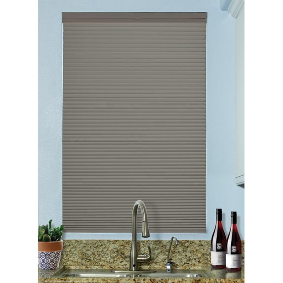 BlindsAvenue Cordless Top Down/Bottom Up Blackout Cellular Honeycomb Shade, 9/16" Single Cell, Antique Pewter, Size: 72" W x 72" H