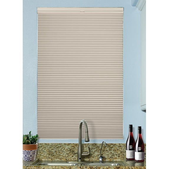 BlindsAvenue Cordless Top Down/Bottom Up Blackout Cellular Honeycomb Shade, 9/16" Single Cell, Fawn, Size: 35" W x 72" H