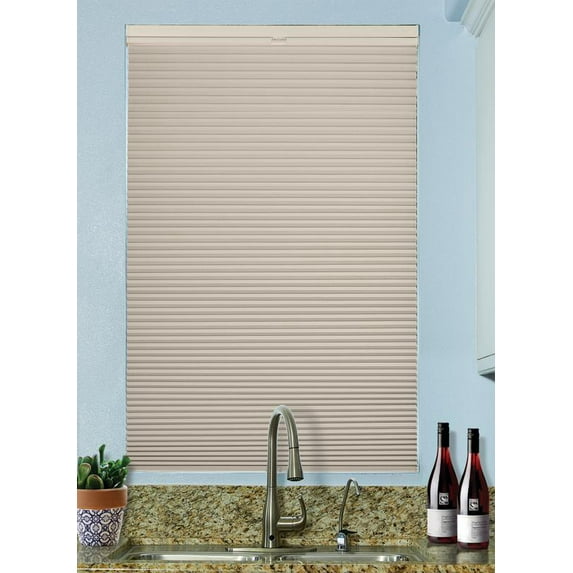 BlindsAvenue Cordless Top Down/Bottom Up Blackout Cellular Honeycomb Shade, 9/16" Single Cell, Fawn, Size: 39.5" W x 48" H