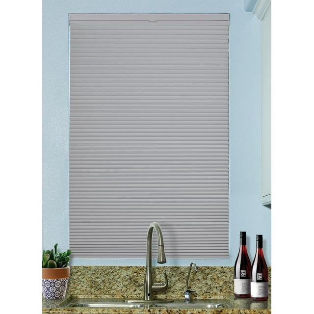 BlindsAvenue Cordless Top Down/Bottom Up Blackout Cellular Honeycomb Shade, 9/16" Single Cell, Gray Sheen, Size: 23.5" W x 72" H