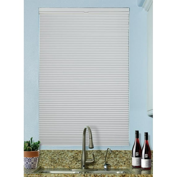 BlindsAvenue Cordless Top Down/Bottom Up Blackout Cellular Honeycomb Shade, 9/16" Single Cell, White, Size: 56.5" W x 72" H