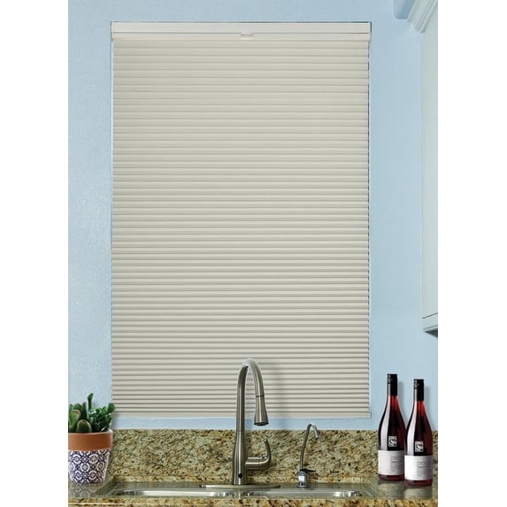 BlindsAvenue Cordless Top Down/Bottom Up Blackout Cellular Honeycomb Shade, 9/16" Single Cell, Winter White, Size: 37.5" W x 48" H