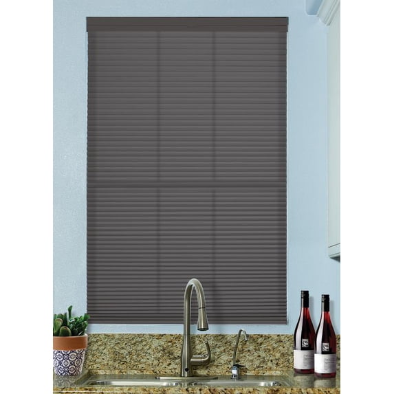 BlindsAvenue Cordless Top Down/Bottom Up Light Filtering Cellular Honeycomb Shade, 9/16" Single Cell, Anthracite, Size: 62" W x 48" H