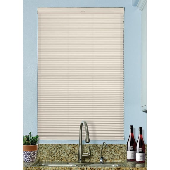 BlindsAvenue Cordless Top Down/Bottom Up Light Filtering Cellular Honeycomb Shade, 9/16" Single Cell, Fawn, Size: 27" W x 72" H