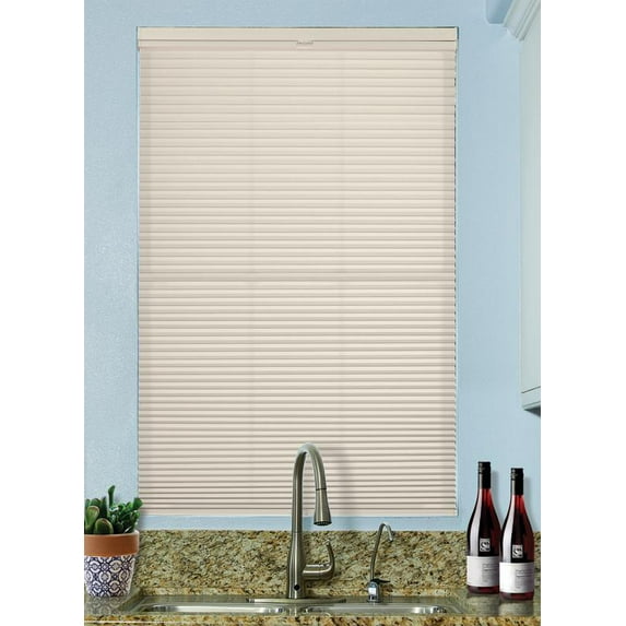 BlindsAvenue Cordless Top Down/Bottom Up Light Filtering Cellular Honeycomb Shade, 9/16" Single Cell, Fawn, Size: 35.5" W x 48" H