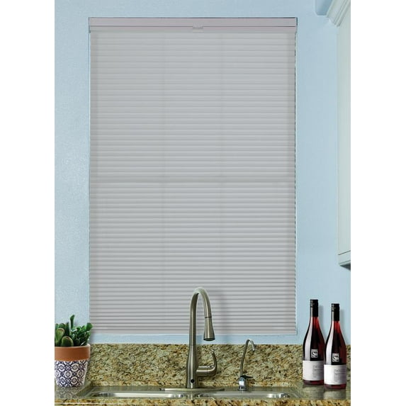 BlindsAvenue Cordless Top Down/Bottom Up Light Filtering Cellular Honeycomb Shade, 9/16" Single Cell, Gray Sheen, Size: 29" W x 72" H