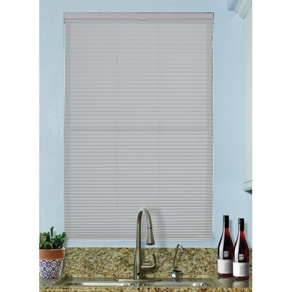 BlindsAvenue Cordless Top Down/Bottom Up Light Filtering Cellular Honeycomb Shade, 9/16" Single Cell, Gray Sheen, Size: 65" W x 48" H