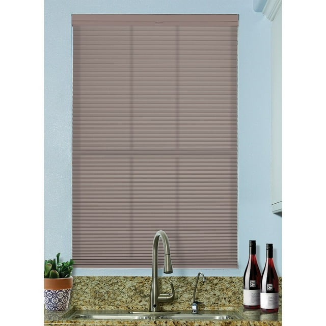 BlindsAvenue  Cordless Top Down/Bottom Up Light Filtering Cellular Honeycomb Shade, 9/16" Single Cell, Sticks & Stones 50 - 59 Inches 72 Inches 57" W
