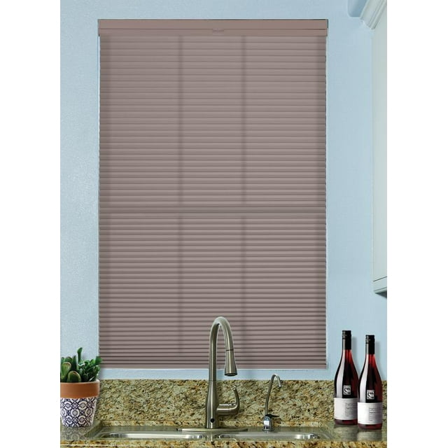 BlindsAvenue Cordless Top Down/Bottom Up Light Filtering Cellular Honeycomb Shade, 9/16" Single Cell, Sticks & Stones, Size: 64.5" W x 48" H