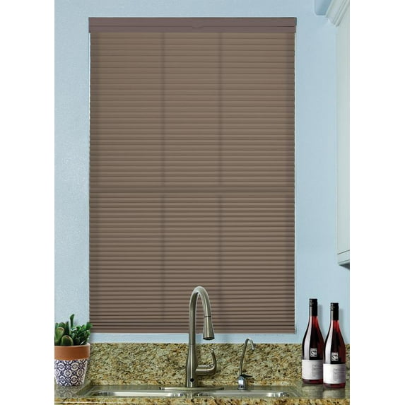 BlindsAvenue Cordless Top Down/Bottom Up Light Filtering Cellular Honeycomb Shade, 9/16" Single Cell, Warm Cocoa, Size: 37" W x 48" H