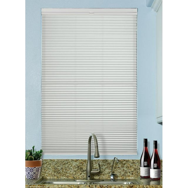 BlindsAvenue Cordless Top Down/Bottom Up Light Filtering Cellular Honeycomb Shade, 9/16" Single Cell, White Dove, Size: 26" W x 48" H