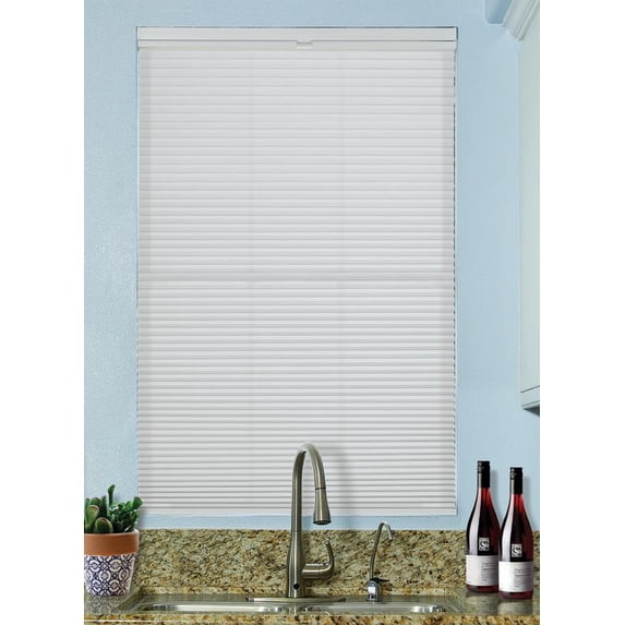 BlindsAvenue Cordless Top Down/Bottom Up Light Filtering Cellular Honeycomb Shade, 9/16" Single Cell, White, Size: 40.5" W x 72" H