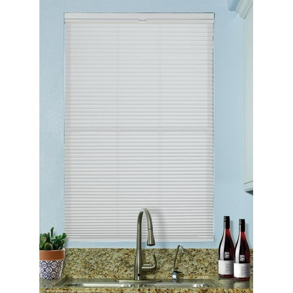 BlindsAvenue Cordless Top Down/Bottom Up Light Filtering Cellular Honeycomb Shade, 9/16" Single Cell, White, Size: 71" W x 72" H