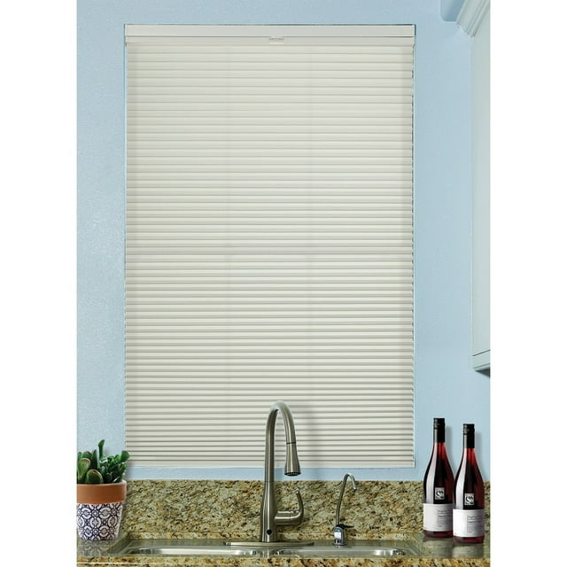 BlindsAvenue Cordless Top Down/Bottom Up Light Filtering Cellular Honeycomb Shade, 9/16" Single Cell, Winter White 40 - 49 Inches 48 Inches 43.5" W x
