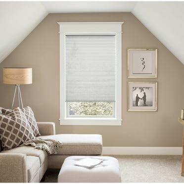 BlindsAvenue  Custom 3/4" Pleat, Cordless Cellular Shades, Color Almost White, Light Filtering Fabric 18" W x 48" H