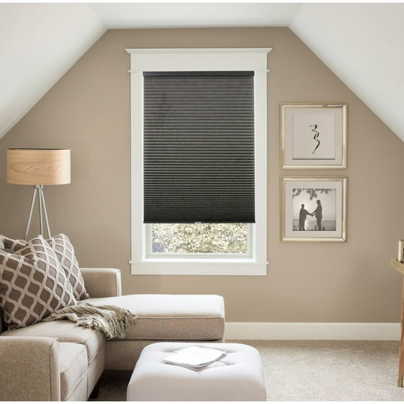BlindsAvenue Custom 3/4" Pleat, Cordless Cellular Shades, Color Ebony, Light Filtering Fabric 59.5" W x 72" H