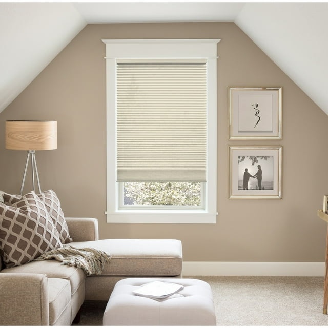 BlindsAvenue Custom 3/4" Pleat, Cordless Cellular Shades, Color Natural Taupe, Light Filtering Fabric 72" W x 48" H