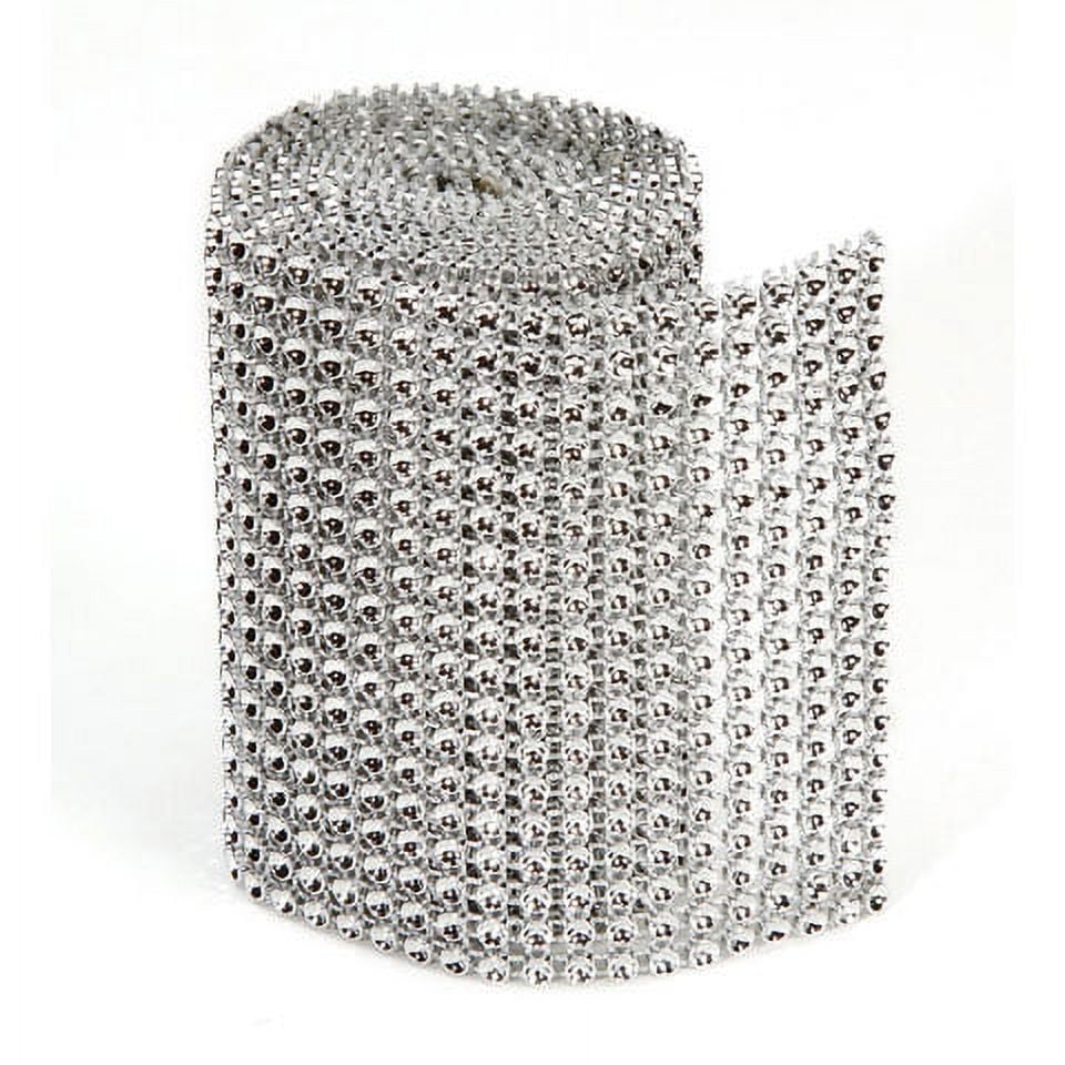 Mesh Silver Ribon Bling 18Line Mesh Ribbon Silver 3Mmx1Yd Packaged - Walmart.com