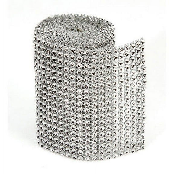 Bling 18Line Mesh Ribbon Silver 3Mmx1Yd Packaged