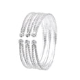 thumbnail image 1 of Bling 6 Rows Layered Bridal Crystal Rhinestone Cuff Bracelet Adjustable Silver Bangle for Women Jewelry Wedding Formal Prom Cocktail Party, 1 of 6