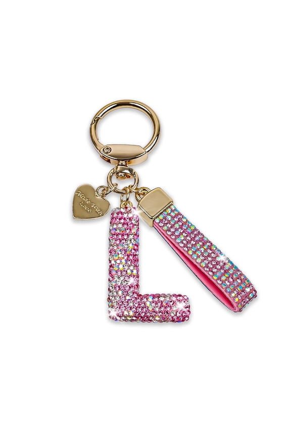 Bling Alphabet Keychain for Women Girls - Alloy Initial Letter (A-Z) Keychain with Sparkly Rhinestones, Cute Keychain Charms