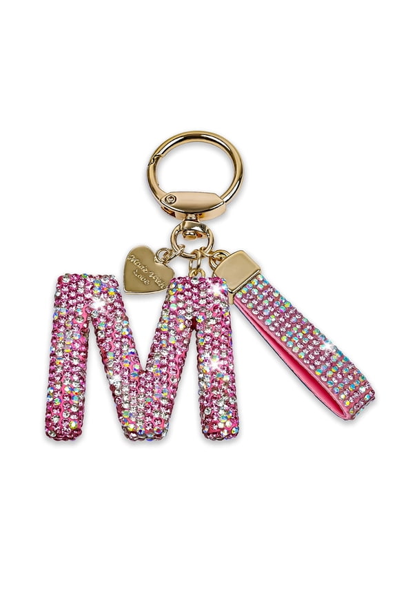 Bling Alphabet Keychain for Women Girls - Alloy Initial Letter (A-Z) Keychain with Sparkly Rhinestones, Cute Keychain Charms