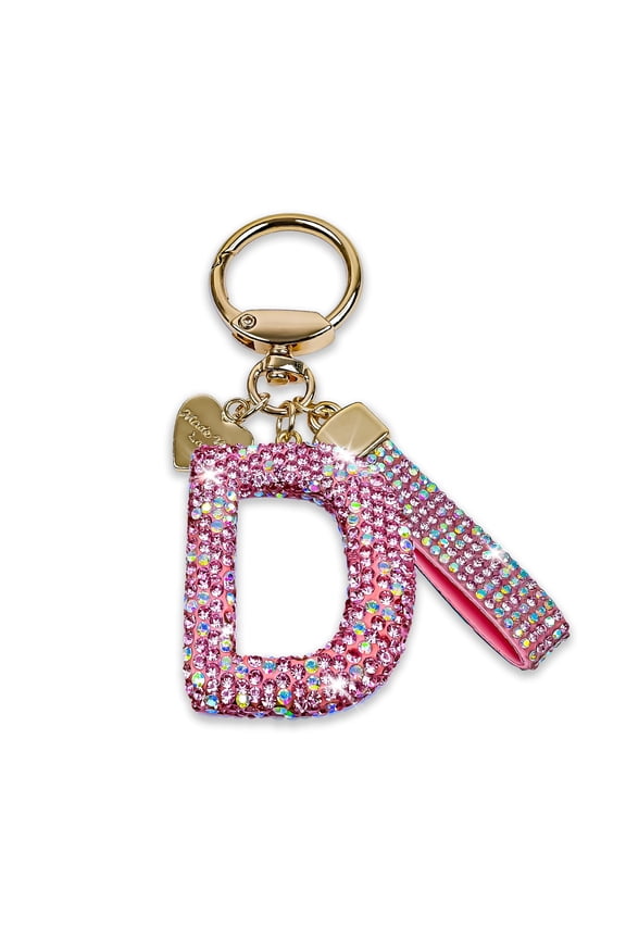 Bling Alphabet Keychain for Women Girls - Alloy Initial Letter (A-Z) Keychain with Sparkly Rhinestones, Cute Keychain Charms