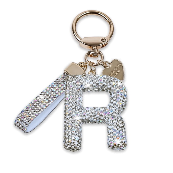 Bling Alphabet Keychain for Women Girls - Alloy Initial Letter (A-Z) Keychain with Sparkly Rhinestones, Cute Keychain Charms