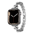 thumbnail image 1 of Bling Band Compatible for Apple Watch 38mm 40mm 41mm for Women, Cute Fashion Sparkle Bracelet Jewelry Metal Strap with Bands Removal Tool for iWatch Series 9 8 7 6 5 4 3 2 1 SE,Silver, 1 of 8