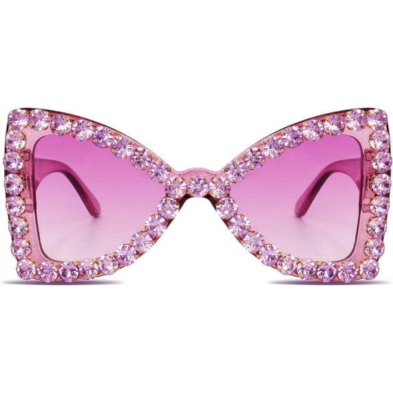 Bling Bedazzled Rhinestone Sunglasses for Women Sparkly Glitter Rave Glasses Elton Disco Accessories