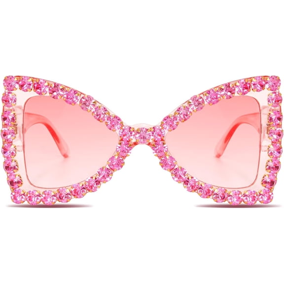 Bling Bedazzled Rhinestone Sunglasses for Women Sparkly Glitter Rave Glasses Elton Disco Accessories