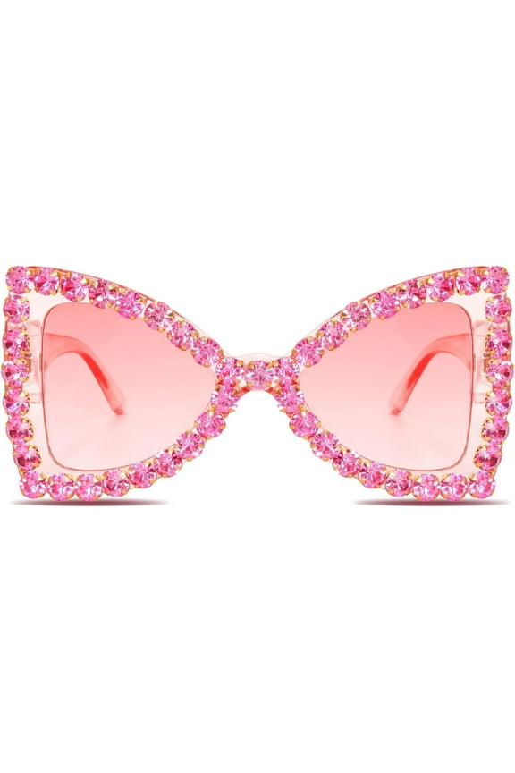 Bling Bedazzled Rhinestone Sunglasses for Women Sparkly Glitter Rave Glasses Elton Disco Accessories