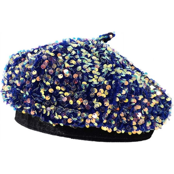 Bling Beret Hats for Women Sequin Paris Artist Cap Fashionable Ladies Sparkle Shining French Style Beanie Beret