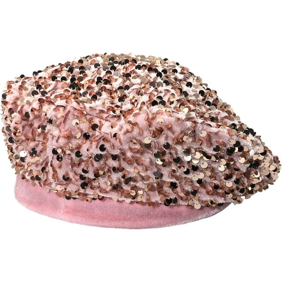 Bling Beret Hats for Women Sequin Paris Artist Cap Fashionable Ladies Sparkle Shining French Style Beanie Beret
