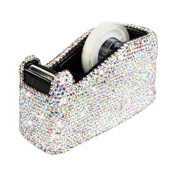 Bling Bling Crystal Luxury Handmade Diamond Desktop Tape Dispenser for Fashion Girls Women (AB Color)