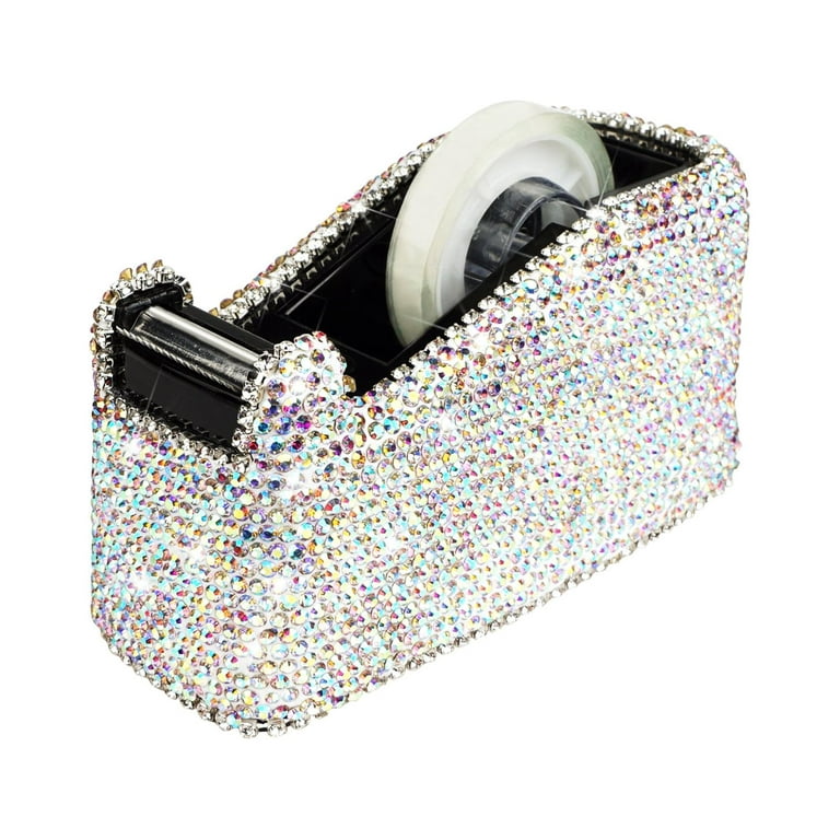Bling Bling Crystal Luxury Handmade Diamond Desktop Tape Dispenser for  Fashion Girls Women (AB Color)