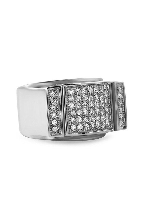 Bling Bling Ring CZ Micro Pave Iced Out Ring Steel