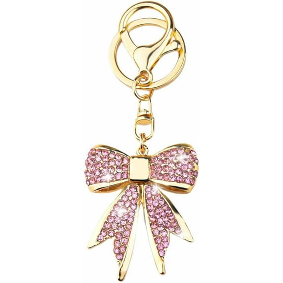 Bling Bow Keychain for Handbag Purse Charms for Bag Backpack Coquette Keychain for Women Girls Glitter Accessories Y2k Charm