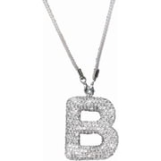 Bling Car Accessories for Women Letter Charm, Rear View Mirror Ornament Cute Hanging Crystal Pendant Girl Car Decorations, Lucky Diamond Rhinestone Girly Charm Interior White B