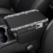 Bling Car Center Console Cover, Leather Car Arm Rest Cover Cushion with 2 Storage Bags, Universal Auto Armrest Protector Storage Box, Bling Accessories Interior for Most Vehicles (Silver) deal from Walmart