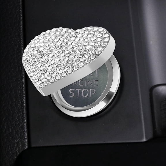 Bling Car Engine Start Button Cover - Rhinestone Heart Shape Decoration