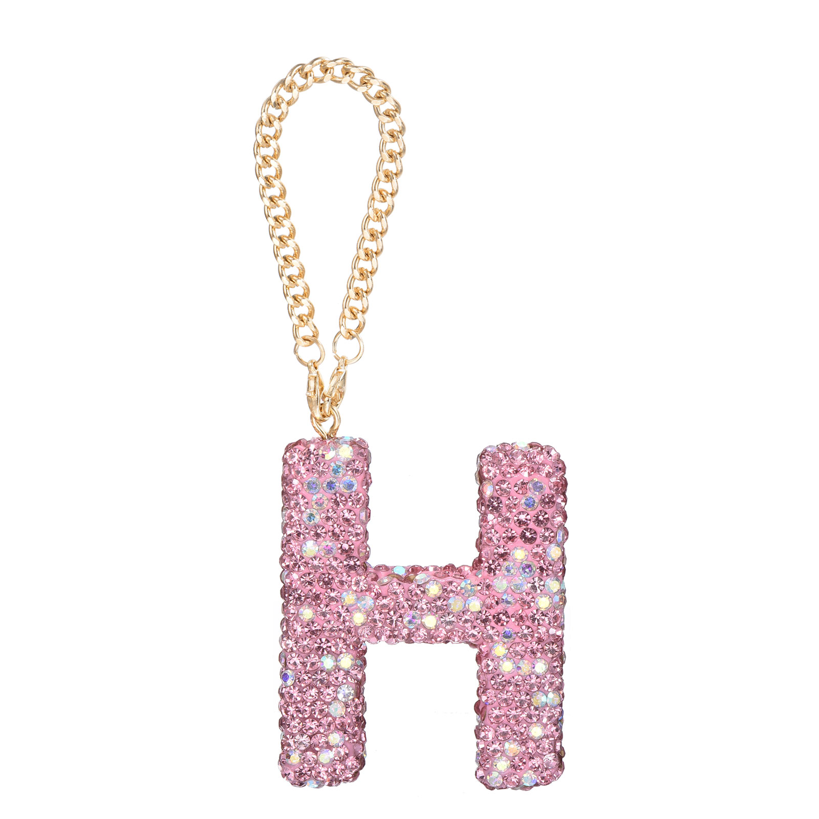 MECCANIXITY Bling Initial Letter Charm - Crystal Letter J Pendant For Car Mirror, Bags, DIY, Silver Alloy
