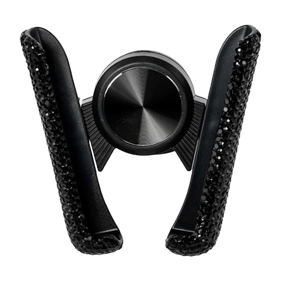 Bling Car Mobile Phone Holder, Personalized Design Elastic Adjustable Fully Automatic Opening Closing, Air Conditioning Outlet Navigation Holder Black