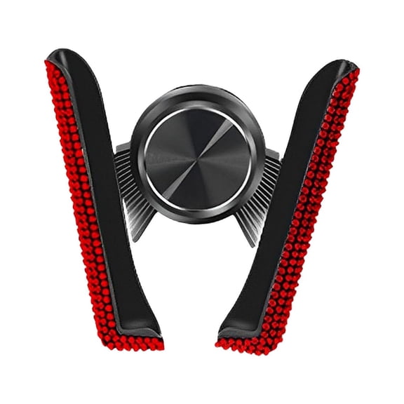 Bling Car Phone Holder Hands Free Rhinestone Accessories for Automotive Red