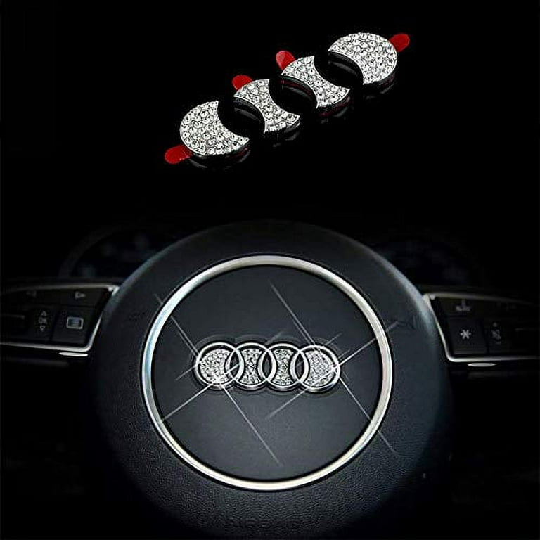 Bling Bling Car Steering Wheel Emblem Decorative Diamond Accessories  Sticker Compatible With A U D l,DIY Bling Car Steering Wheel Emblem Bling