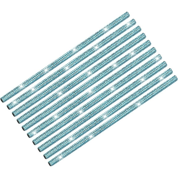 Bling Car Vent Outlet Trim,Bling Car Accessories for Women, 10pcs Rhinestone Bling Car Air Conditioner Vent Decoration Strips(Blue)