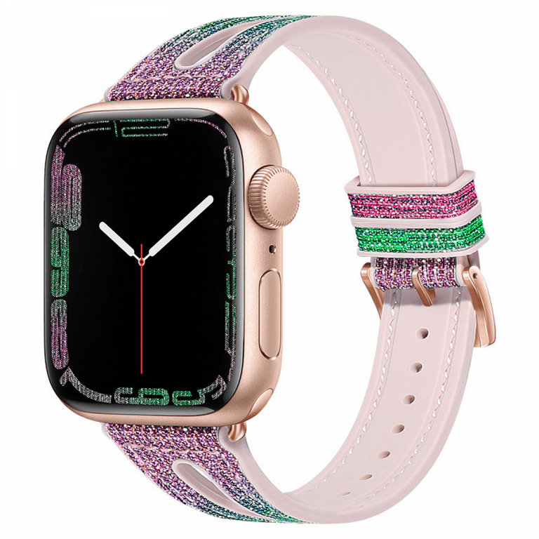 Bling Case Band Compatible with Apple Watch 38 40 41mm Silicone
