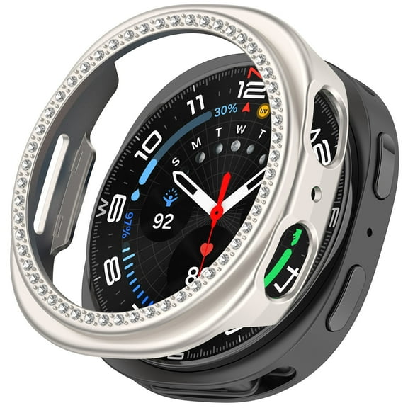 Bling Case Compatible for Smartwatch Watch Case Cover PC Plating Protective Frame Protective Shell with Rhinestone Diamond (40MM)
