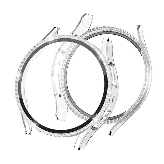 Bling Case for Samsung Galaxy Watch 6 40mm with Screen Protector, Women Glitter Diamond Rhinestone Full Protection Cover Hard PC Frame Protective Film Case for Samsung Galaxy Watch 6 40mm, Clear